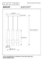 Подвесной светильник Lucide Margary 24402/15/30