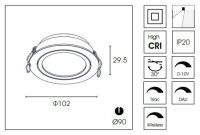 Встраиваемый светильник Delight Collection DA8304DR