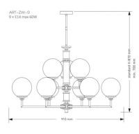 Подвесная люстра Kutek Mood Artu Glass ART-ZW-9 (ZM) G