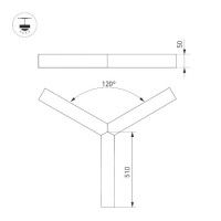Линейный подвесной светильник Arlight SP-RAYS-3-HANG-5050-510-34W Day4000 049208