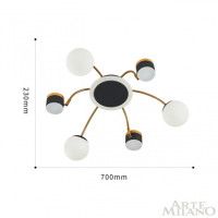 Потолочная люстра Arte Milano 272040/6 BK/GD