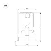 Встраиваемый светильник даунлайт Arlight MS-ARADO-BUILT-R45-5W Warm3000 (WH-WH, 36 deg, 230V) (IP20 Металл) 059102