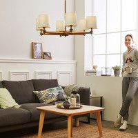 Люстра на штанге ImperiumLoft Stavra Jorgenson White/Dark Wood 203574-26