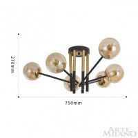 Потолочная люстра Arte Milano Neapolis 273708/6 BK/GD