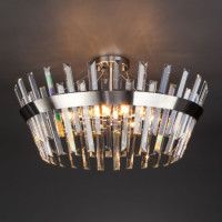 Люстра на штанге Eurosvet 10111/8 сатин-никель / прозрачный хрусталь Strotskis Smart a047847