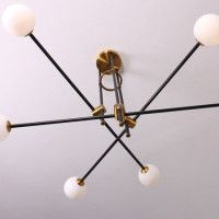 Люстра на штанге Delight Collection Bistro Globe 9389P/6 black/gold