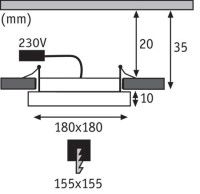 Встраиваемый светодиодный светильник Paulmann Panel Areo 92952