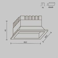 Встраиваемый светильник Maytoni Okno DL056-8W3-4-6K-B