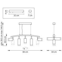 Подвесной светильник Lightstar Rullo LR7353638620 (571735+214436-3+214486-2+202430-5)