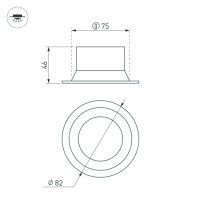 Встраиваемый светильник даунлайт Arlight MS-BREEZE-BUILT-R82-9W Warm2700 (BK, 80 deg, 230V) (IP20 Металл) 054715