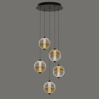 Каскадная люстра Delight Collection MD24022079-5A black/amber