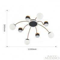 Потолочная люстра Arte Milano 271040/8 BK/GD