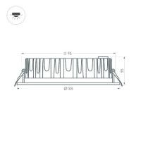 Встраиваемый светильник Arlight MS-MIST-BUILT-R105-9W Day4000 (WH, 110 deg, 230V) 039061