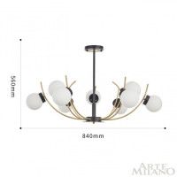 Люстра на штанге Arte Milano Neapolis 276169/9 BK/GD