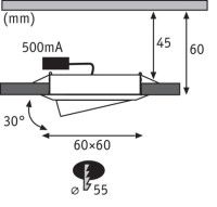 Встраиваемый светодиодный светильник Paulmann Drilled 92918