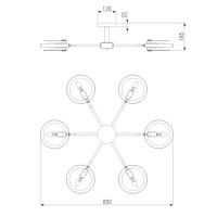 Потолочный светильник Eurosvet Gallo 70121/6 черный Smart a052341