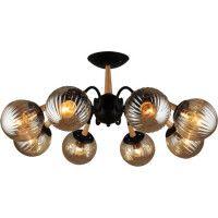 Люстра на штанге Reluce 04886-0.3-08 BK+WOOD