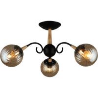 Люстра на штанге Reluce 04886-0.3-03 BK+WOOD