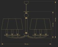 Люстра на штанге Kutek Rossano ROS-ZW-6(BN/A)