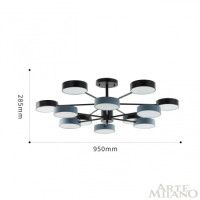 Люстра на штанге Arte Milano Ferrara 250906/12B Bk/Gr