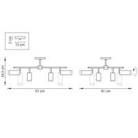 Люстра на штанге Lightstar Rullo LR7283748740 (571728+214437-4+214487-4+202430-8)