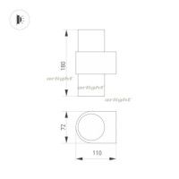 Настенный светодиодный светильник Arlight Sp-Spicy-Wall-Twin-S180X72-2X6W Day4000 033555