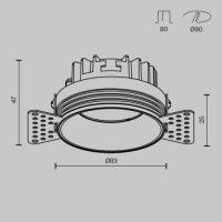 Встраиваемый светильник Maytoni Technical Okno DL055-8W3-4-6K-TRS-W