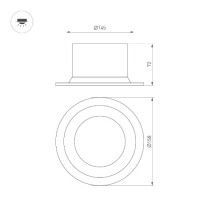 Встраиваемый светильник Arlight MS-DROP-BUILT-R158-30W Day4000 (BK, 90 deg, 230V) 041498