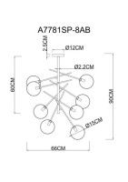 Люстра на штанге Arte Lamp Severus A7781SP-8AB
