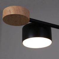 Люстра на штанге Reluce 03751-0.3-08 BK+WOOD GX53