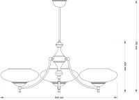 Люстра на штанге Kutek San Marino Shade SAN-ZW-3(P)CR