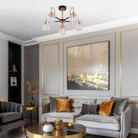 Люстра на штанге Eurosvet 70090/5 черный Smart a045144