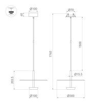 Подвесной светильник Arlight  SP-CAMPANA-HANG-D300-9W Warm3000 (BK, 130 deg, 230V) (IP20 Металл) 059595