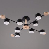 Люстра на штанге Reluce 03751-0.3-08 BK+WOOD GX53