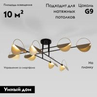 Потолочная люстра Eurosvet Grazia 70148/8 черный/золото Smart a062043