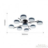 Потолочная люстра Arte Milano Ferrara 256606/8+1 Bk/Gr