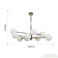 Люстра на штанге Arte Milano 272708/9 BK/GD