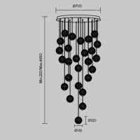 Каскадная люстра Maytoni Sapphire MOD293PL-L140BS3K