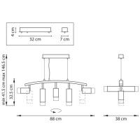 Подвесной светильник Lightstar Rullo LR7353738721 (571735+214437-3+214487-2+202431-5)